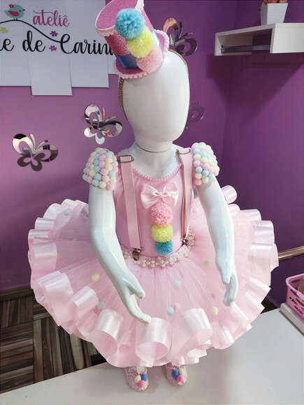 Fantasia circo/palhaçinha Completa. Tamanho 1 até 3 Anos.