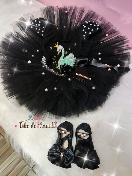 Fantasia cisne Negro. Tamanho 1 ou 2 Anos.