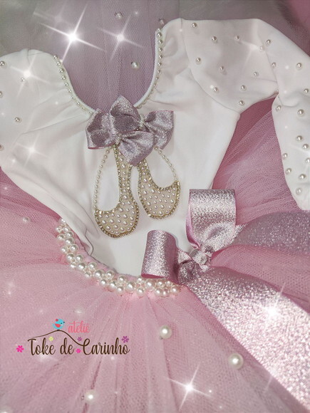 Fantasia Bailarina + Sapatilha. Tamanho 1 ou 2 anos.