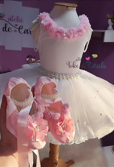 Fantasia Bailarina + Sapatilha. Tamanho 1 ou 2 Anos.