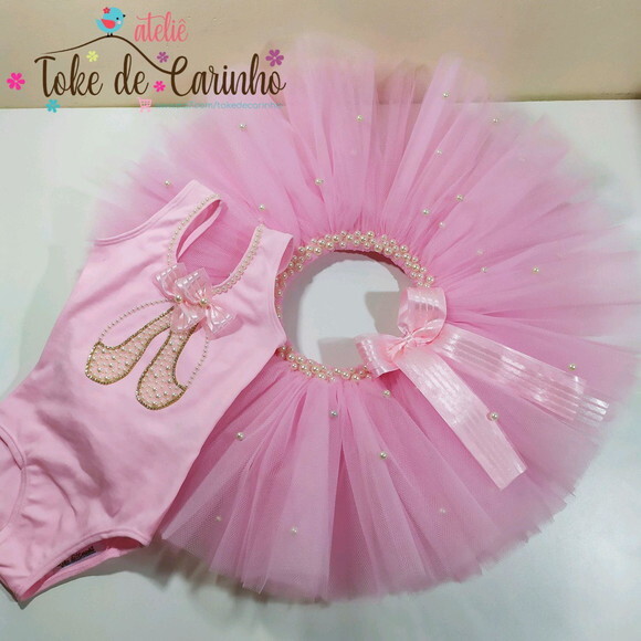 Fantasia Bailarina + Sapatilha. Tamanho 1 ou 2 Anos.