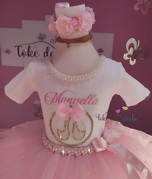 Fantasia Bailarina Completa 4 Peças. Tamanho 4 ou 6 Anos.
