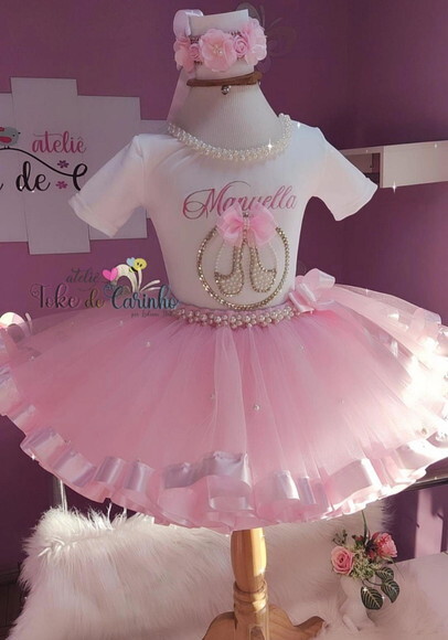 Fantasia Bailarina Completa 4 Peças. Tamanho 4 ou 6 Anos.