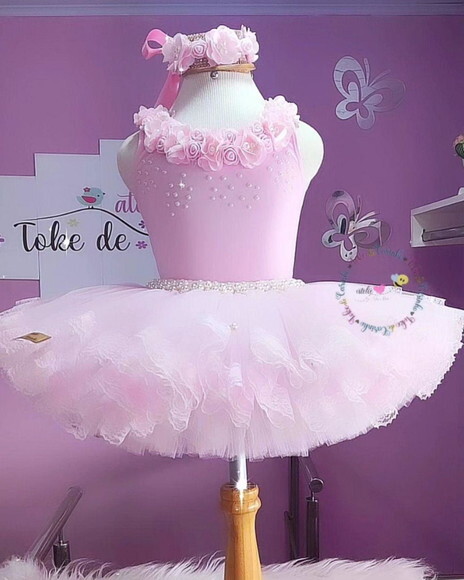 Fantasia Bailarina Completa 5 Peças. Tamanho 1 ou 2 Anos.
