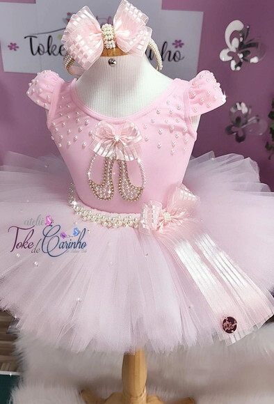 Fantasia Bailarina Completa 5 Peças. Tamanho 1 ou 2 Anos.