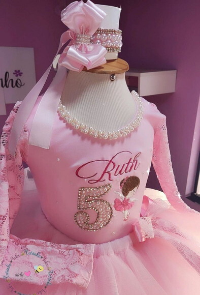 Fantasia Bailarina Completa 5 Peças. Tamanho 1 ou 2 Anos.