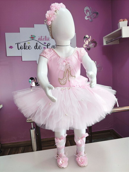 Fantasia Bailarina Completa 5 Peças. Tamanho 1 ou 2 Anos.