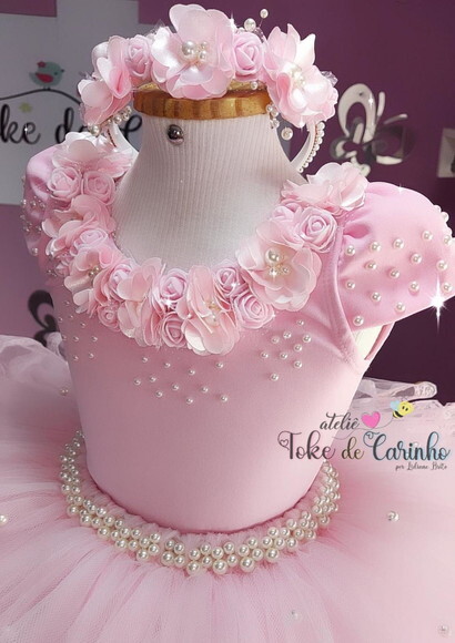 Fantasia Bailarina Completa 5 Peças. Tamanho 1 ou 2/3 Anos.