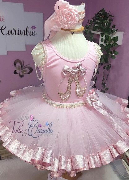 Fantasia Bailarina Completa 5 Peças. Tamanho 4 ou 6 Anos.