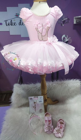 Fantasia Bailarina Completa 5 Peças. Tamanho 4 ou 6 Anos.