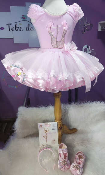 Fantasia Bailarina Completa 5 Peças. Tamanho 4 ou 6 Anos.