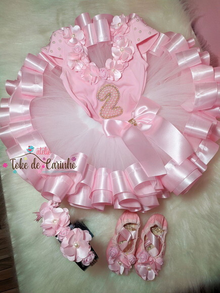Fantasia Bailarina. Tamanho 1 ou 2 anos