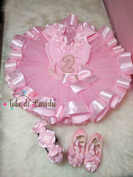 Fantasia Bailarina. Tamanho 1 ou 2 anos.