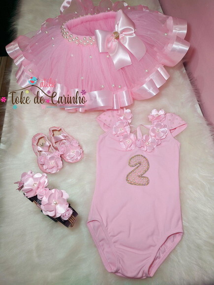 Fantasia Bailarina. Tamanho 1 ou 2 anos.