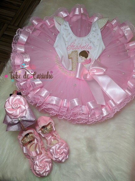 Fantasia Bailarina. Tamanho 1 ou 2 Anos.