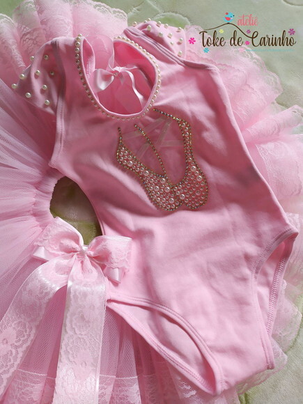 Fantasia bebê 1 ano. Tema Bailarina Luxo.