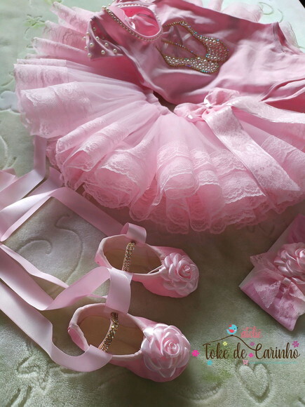 Fantasia bebê 1 ano. Tema Bailarina Luxo.