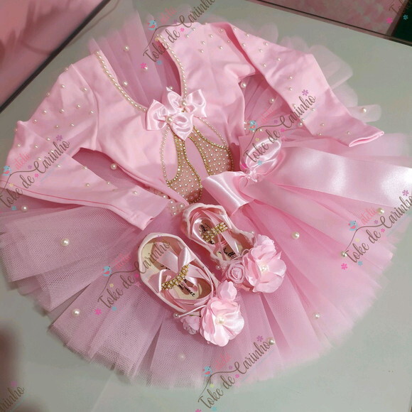 Fantasia Infantil bailarina. Tamanho 1 ou 2 Anos