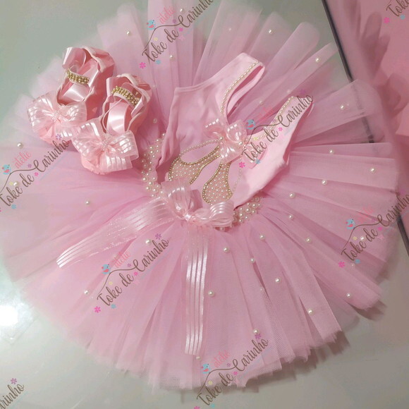 Fantasia Infantil bailarina. Tamanho 1 ou 2 Anos