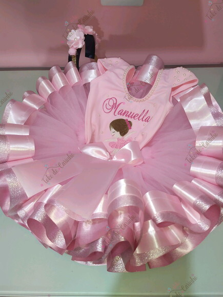 Fantasia Infantil Bailarina. Tamanho 1 ou 2 anos