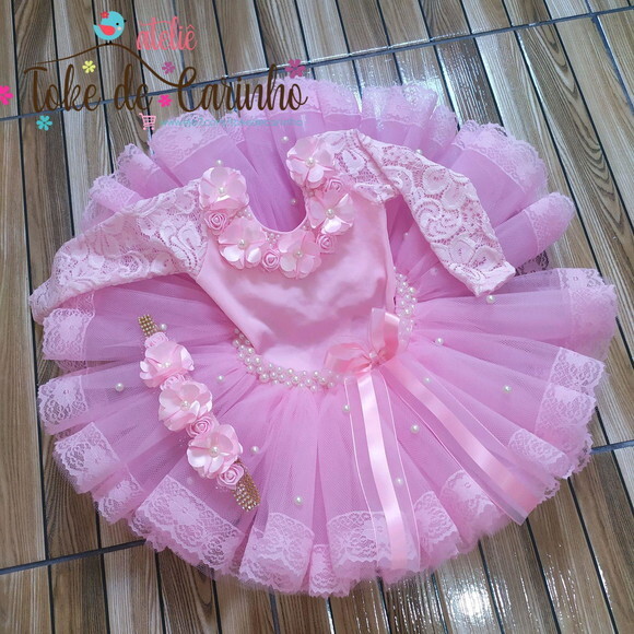 Fantasia Infantil bailarina. Tamanho 1 ou 2 Anos.