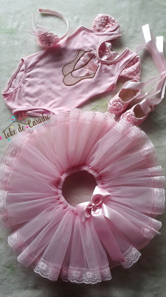 Fantasia Infantil bailarina. Tamanho 3 até 6 Anos.