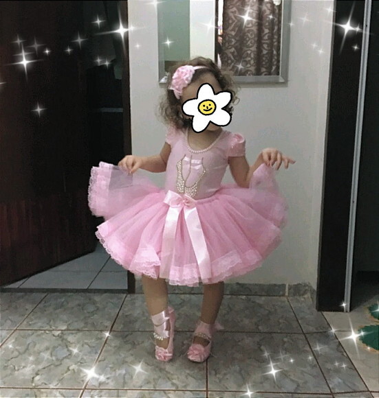 Fantasia Infantil bailarina. Tamanho 3 até 6 Anos.