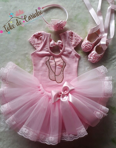 Fantasia Infantil bailarina. Tamanho 3 até 6 Anos.