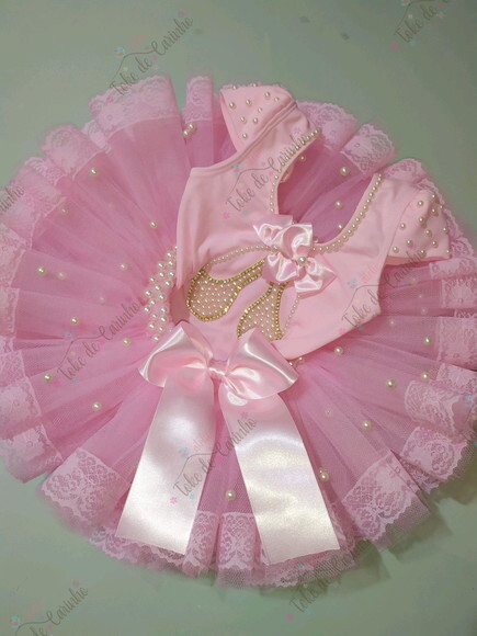 Fantasia Infantil Bailarina. Tamanho 4 ou 6 anos