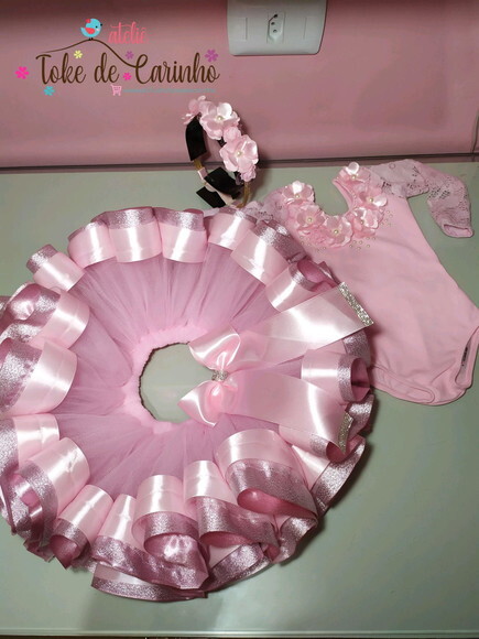Fantasia Infantil bailarina. Tamanho 4 ou 6 Anos.