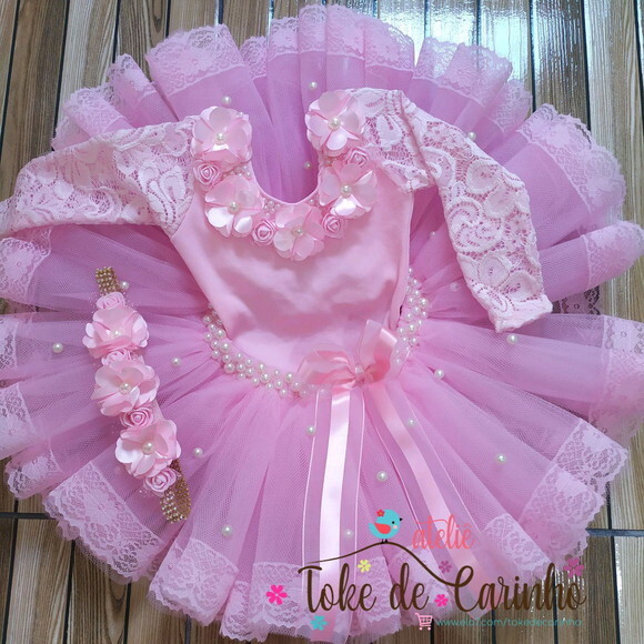 Fantasia Infantil bailarina. Tamanho 4 ou 6 Anos.