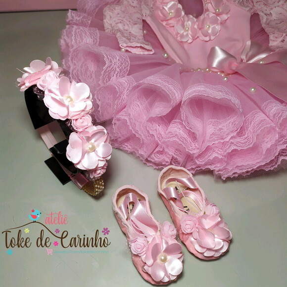 Fantasia Infantil Completa bailarina. Tamanho 1 ou 2 Anos.