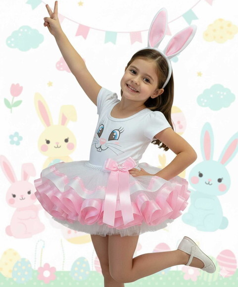 Fantasia Infantil Tema coelhinha. Tamanho 3 até 6 Anos .