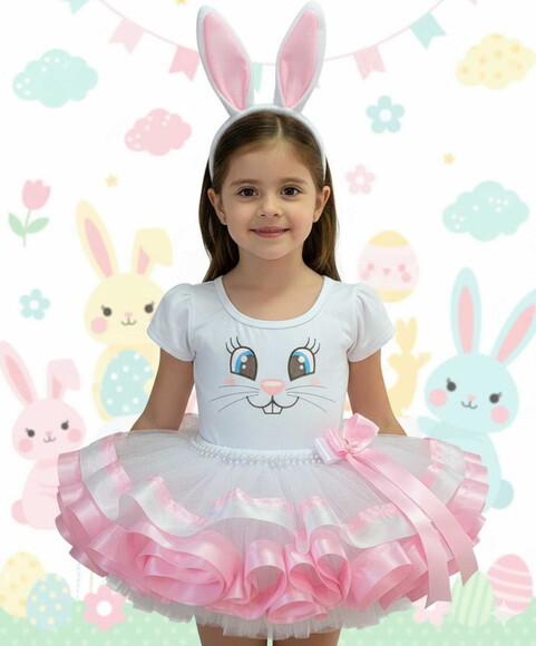 Fantasia Infantil Tema coelhinha. Tamanho 3 até 6 Anos .