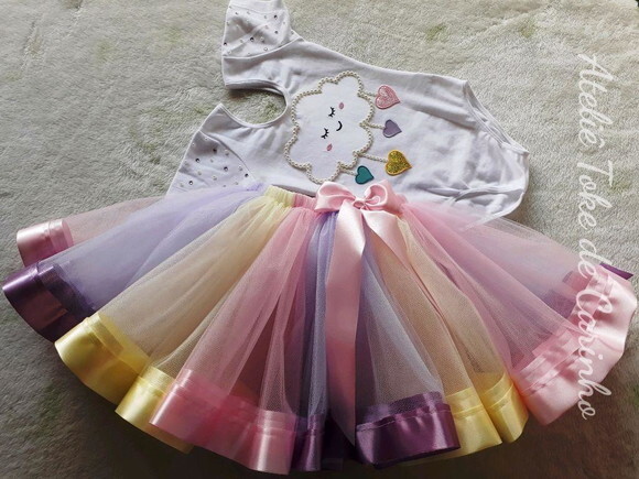 Fantasia infantil tema Chuva de Amor. Tamanho 6 a 10.