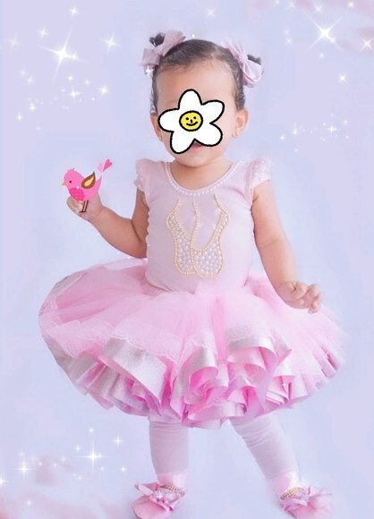 Fantasia Luxo bailarina 5 Peças. Tamanho 1 ou 2 Anos.