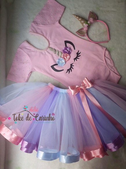 Fantasia Luxo Unicórnio. Tamanho 4 ou 6 Anos.