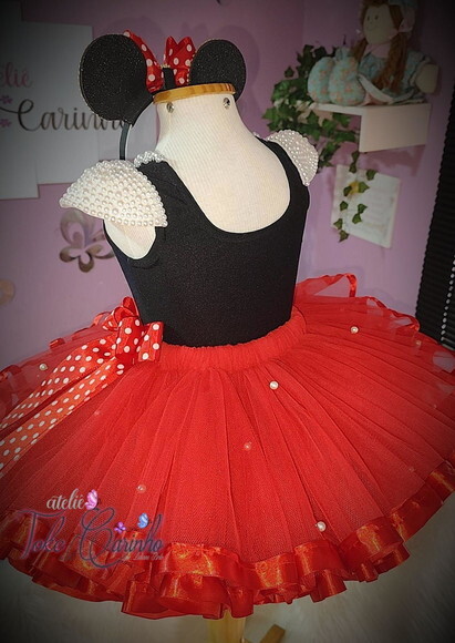 Fantasia Minnie + Sapatilha. Tamanho 4 ou 6 Anos