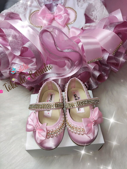 Fantasia Minnie Luxo Completa. Tamanho 1 ou 2 Anos