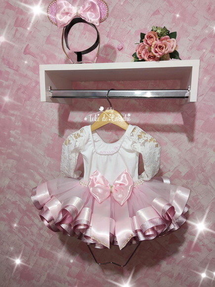Fantasia Minnie Luxo. Tamanho 1 ou 2 .