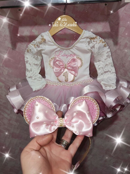 Fantasia Minnie Luxo. Tamanho 1 ou 2 .