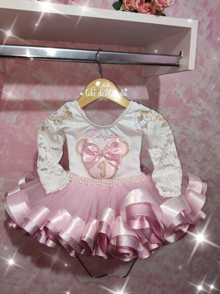 Fantasia Minnie Luxo. Tamanho 1 ou 2 .