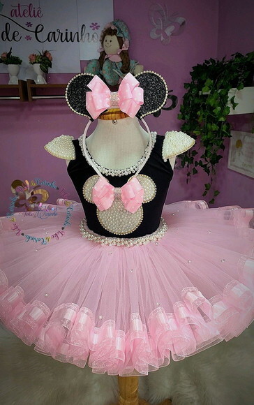 Fantasia Minnie Luxo. Tamanho 1 ou 2 Anos