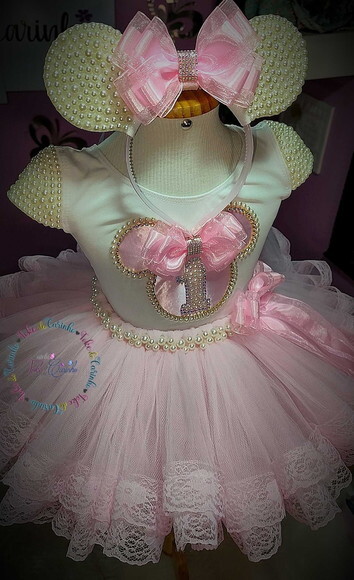 Fantasia Minnie Luxo. Tamanho 1 ou 2 Anos
