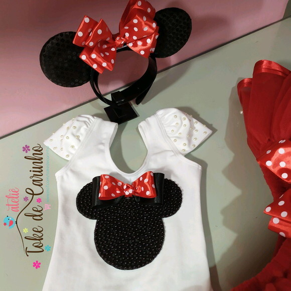 Fantasia Minnie Luxo. Tamanho 1 ou 2 Anos.