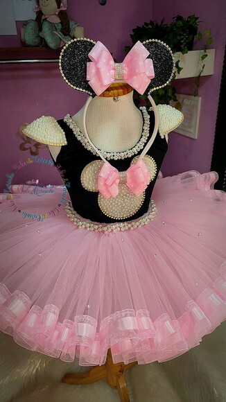 Fantasia Minnie Luxo. Tamanho 3 a 6 Anos.