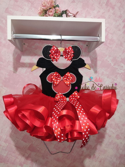 Fantasia Minnie. Tamanho 1 ou 2 Anos.