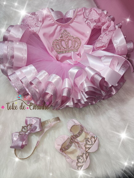 Fantasia Princesa realeza Luxo. Tamanho 1 Ou 2 Anos.