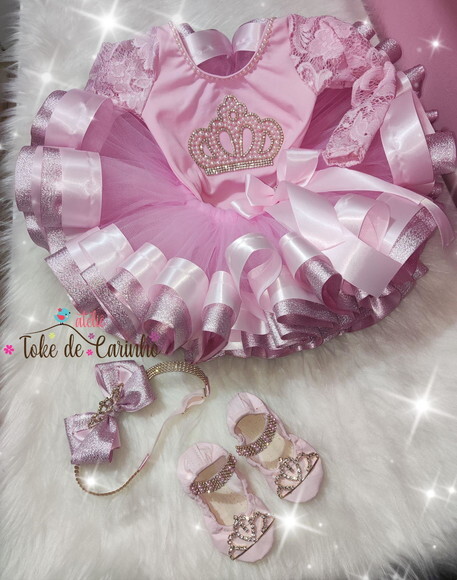 Fantasia Princesa realeza Luxo. Tamanho 1 Ou 2 Anos.