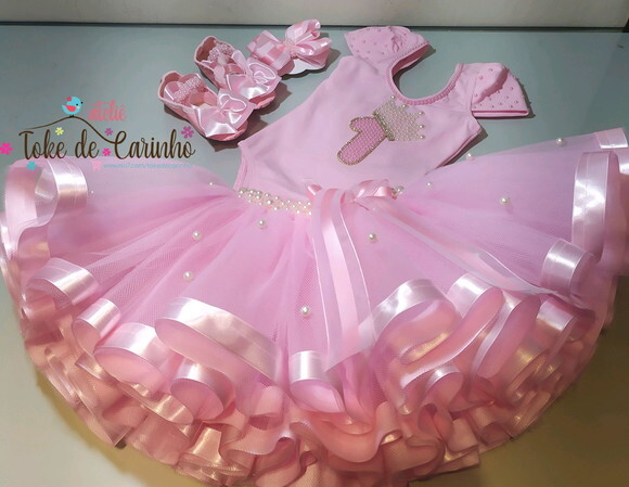 Fantasia Princesa/realeza 4 Peças. Tamanho 1 Ou 2 Anos.